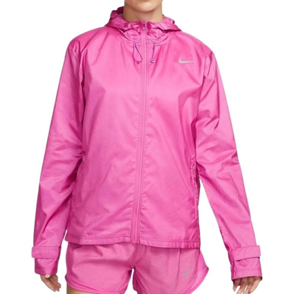 Nike Essential Running Jacket Women's XS Pink Hooded Lightweight Active Outdoor